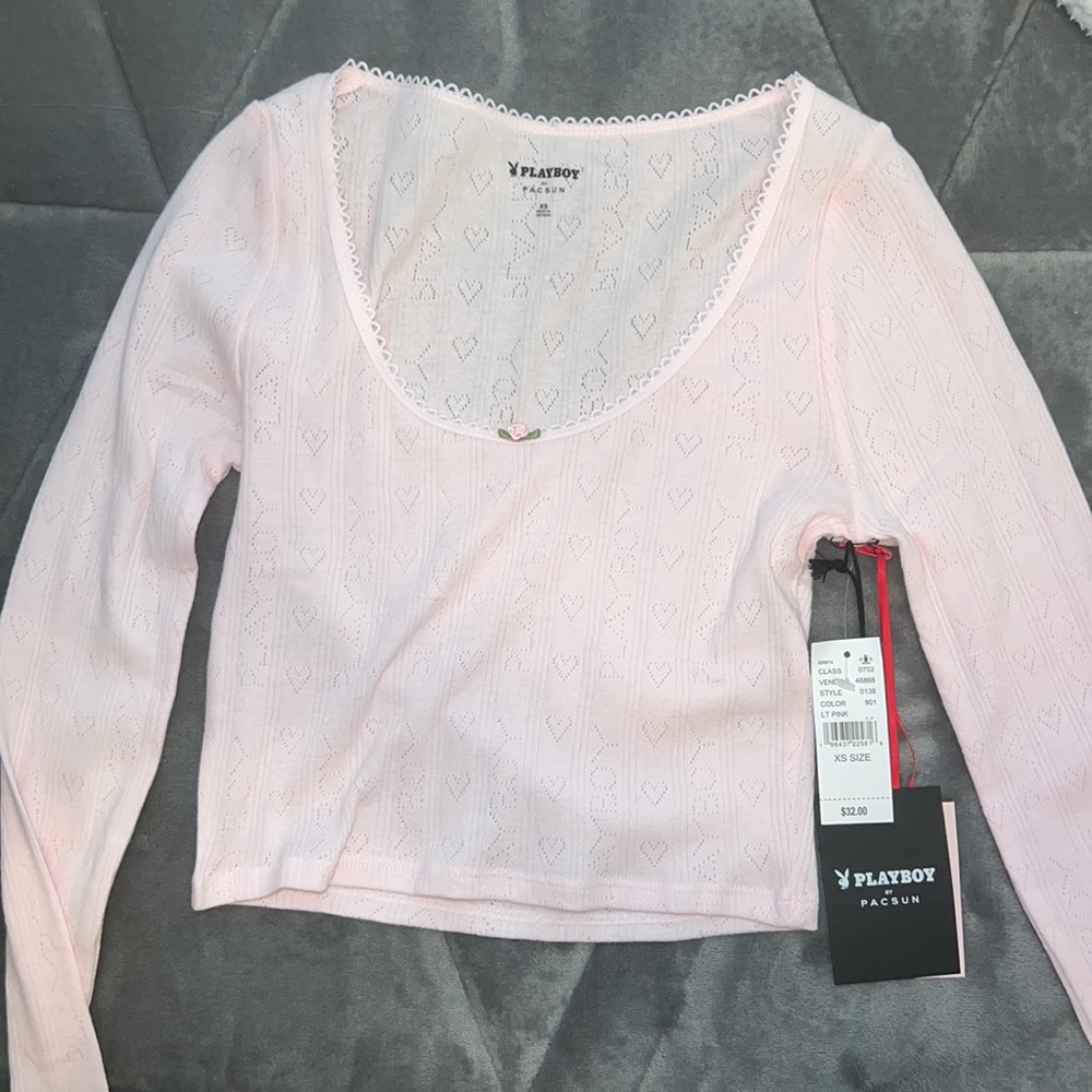 Pacsun x Playboy cropped Valentine’s Day long sleeve top